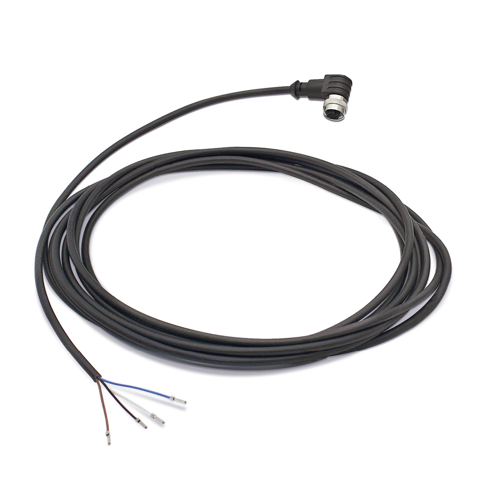 Sensor Kabel, 5 m, 4-Adern, offen/M12 Winkelbuchse, A-kodiert, für 24V