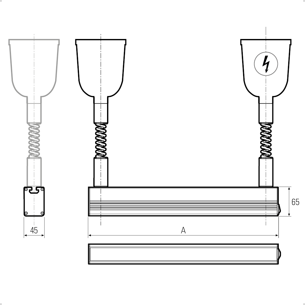 PROFILED AC Zugpendel, dimmbar, 1000 mm, 120-277V AC
